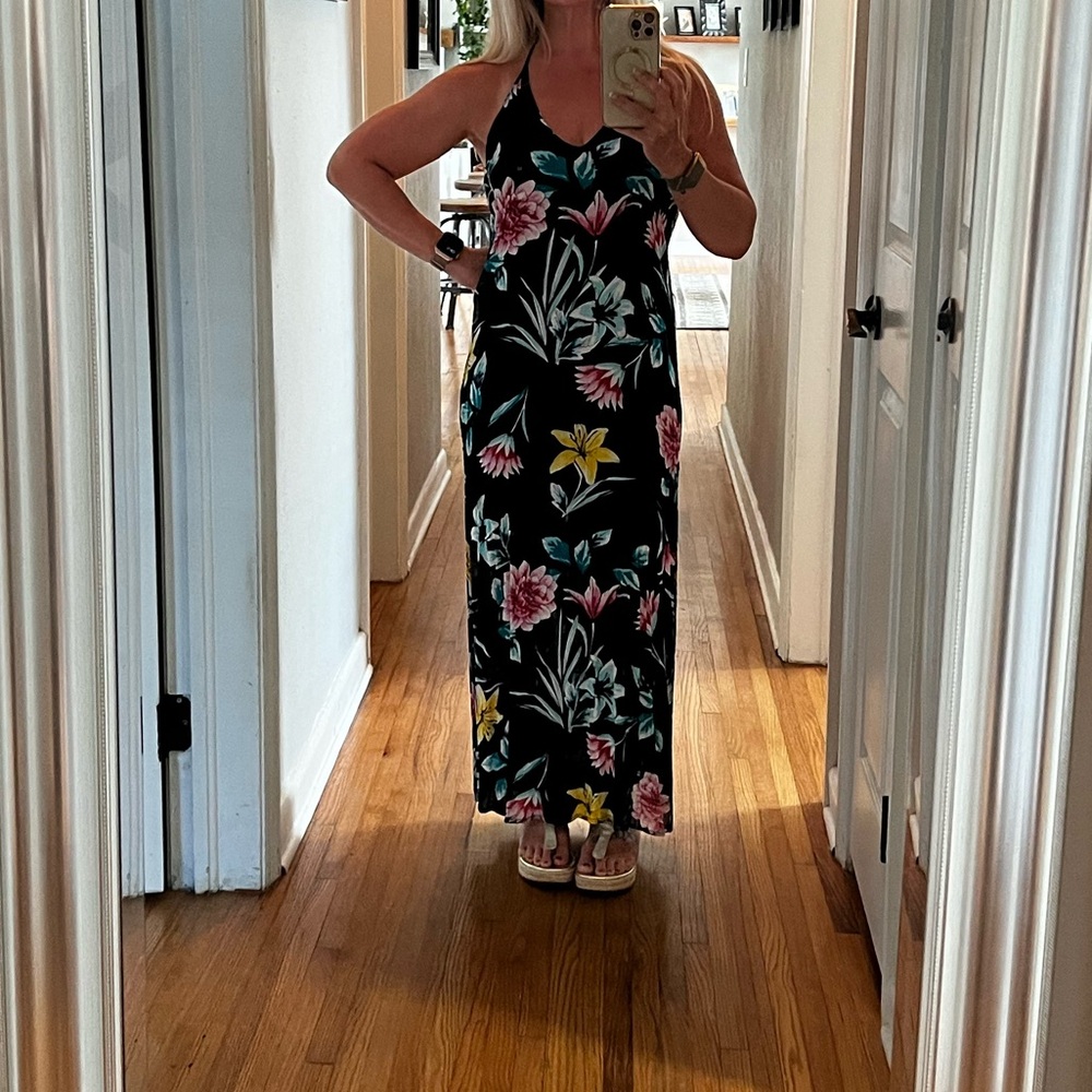 Floral print maxi summer dress